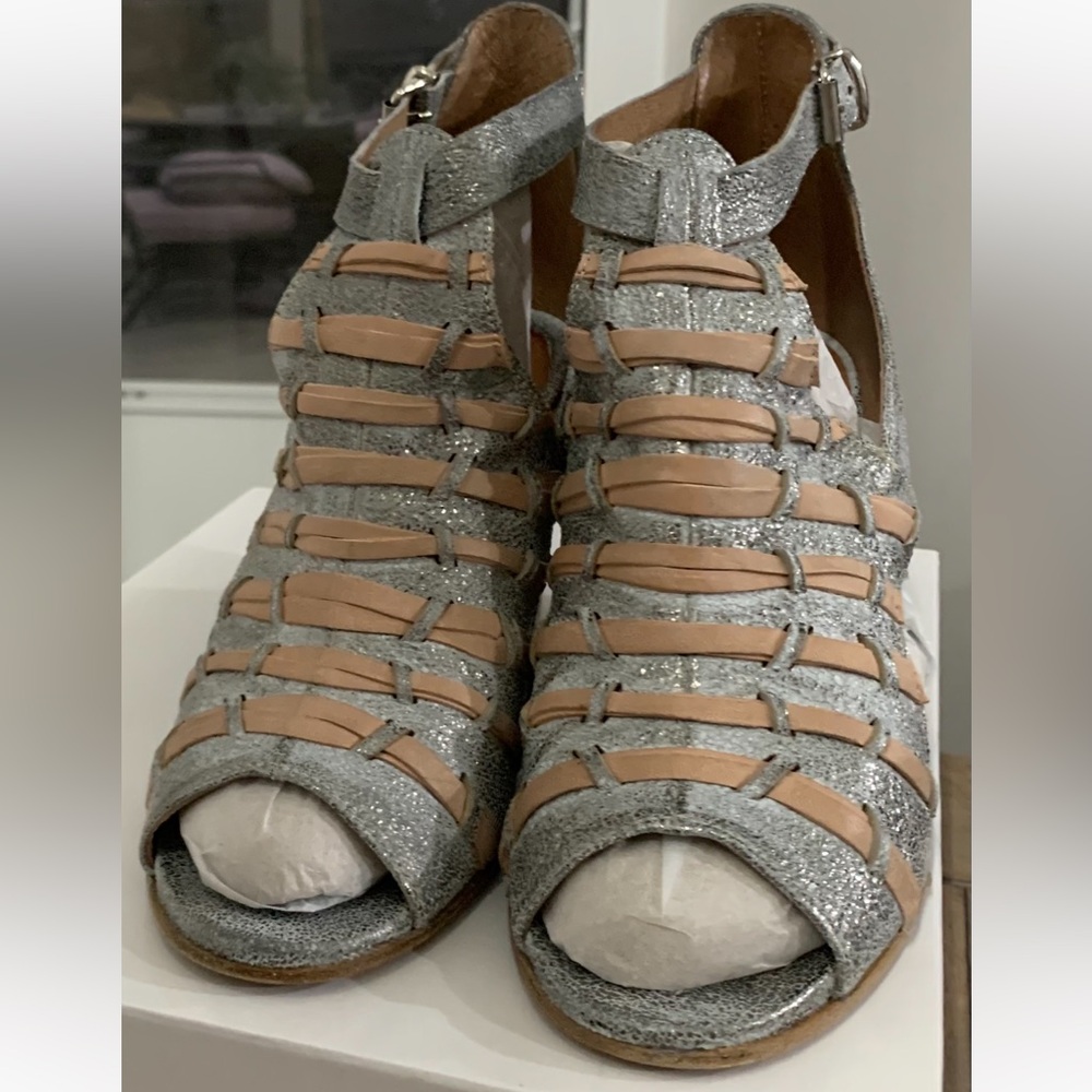 Elegant Silver and Tan Women's Ankle Booties